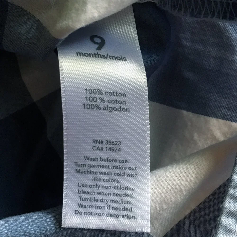 Carter's blue plaid shirt 9m